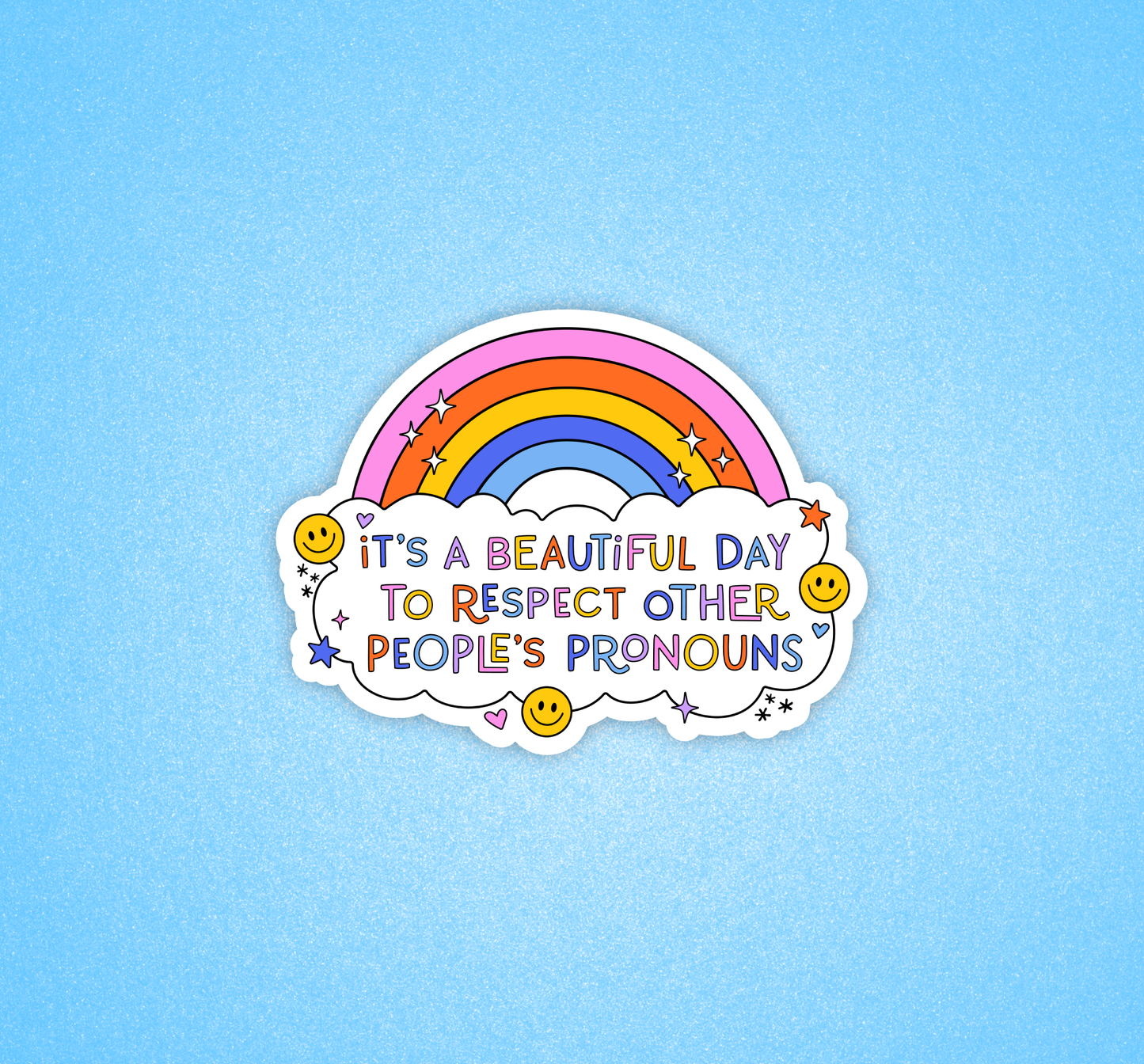 Pride sticker, LGBTQ sticker, Queer merch, Respect pronouns