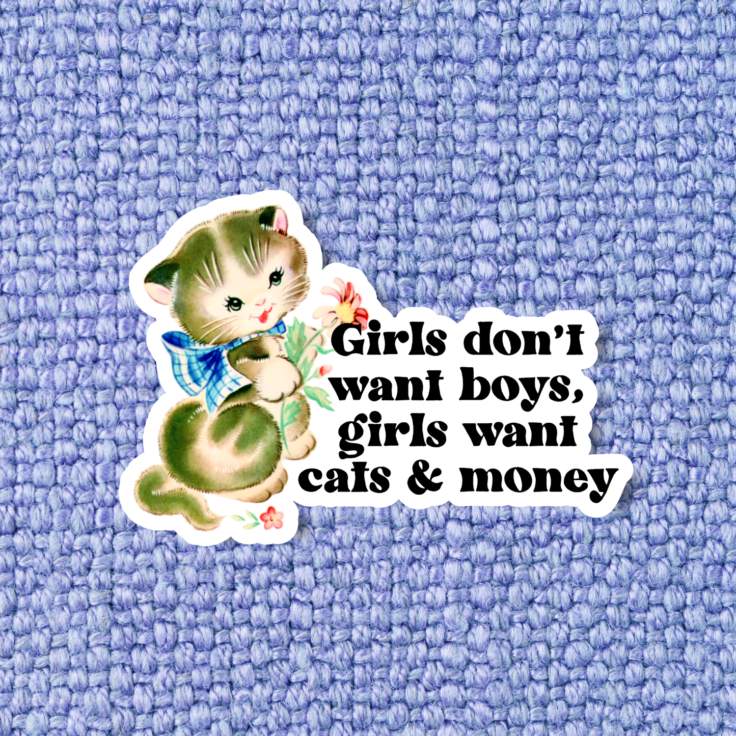 Funny cat sticker, Trendy sticker, Feminist sticker 