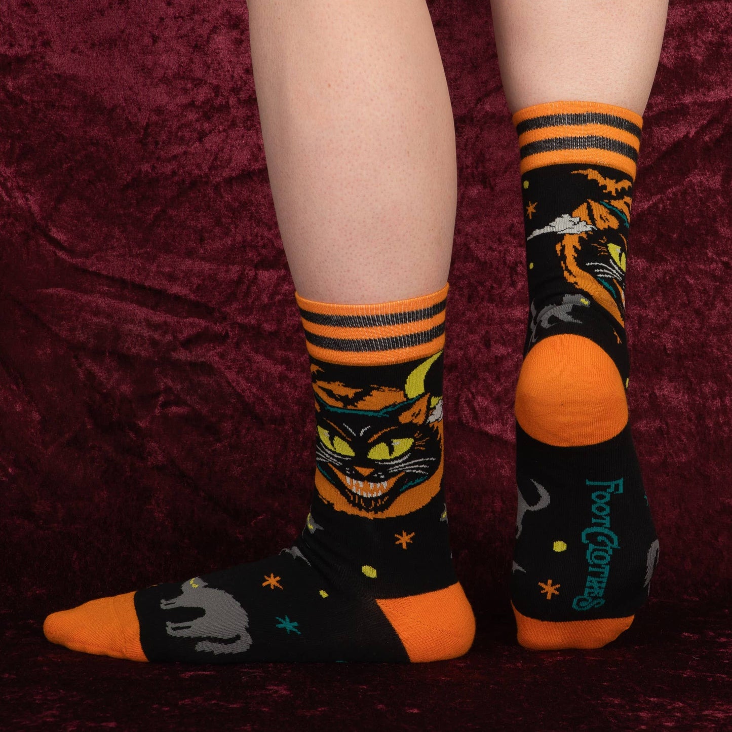 Vintage Black Cat Crew Socks