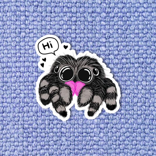 Jumping spider sticker, Cute spider sticker, Laptop sticker