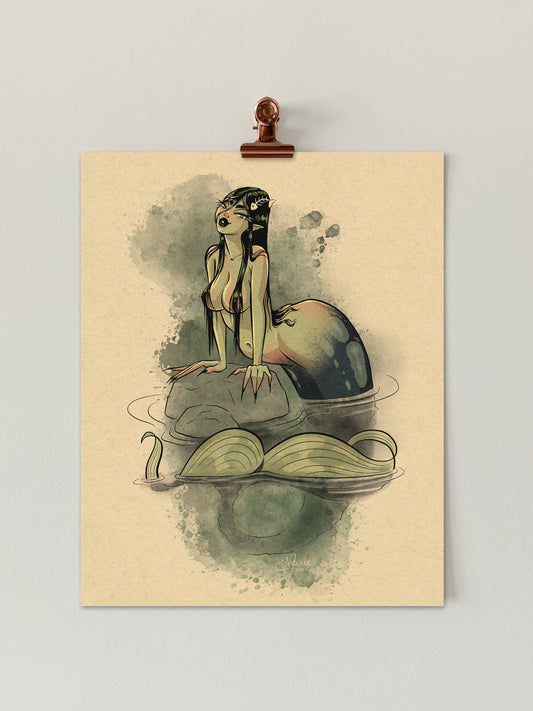 Rusalka Pinup 8x10 Art Print | folklore | fantasy | mermaid