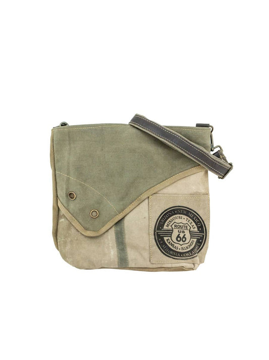 Route 66 Recycled Military Tent Crossbody