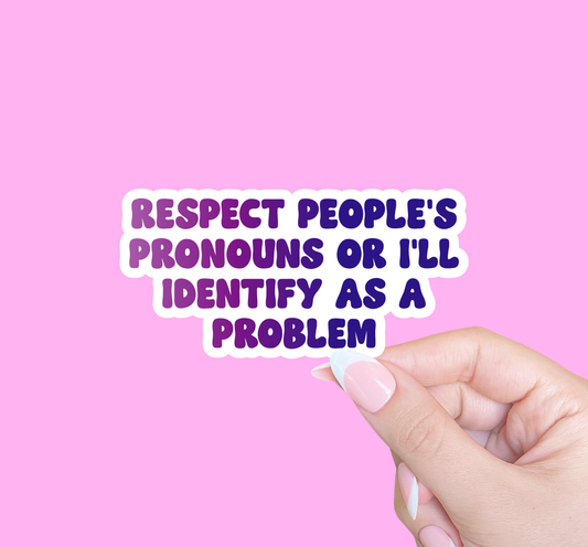 Pride sticker, LGBTQ sticker, Queer merch, Respect pronouns