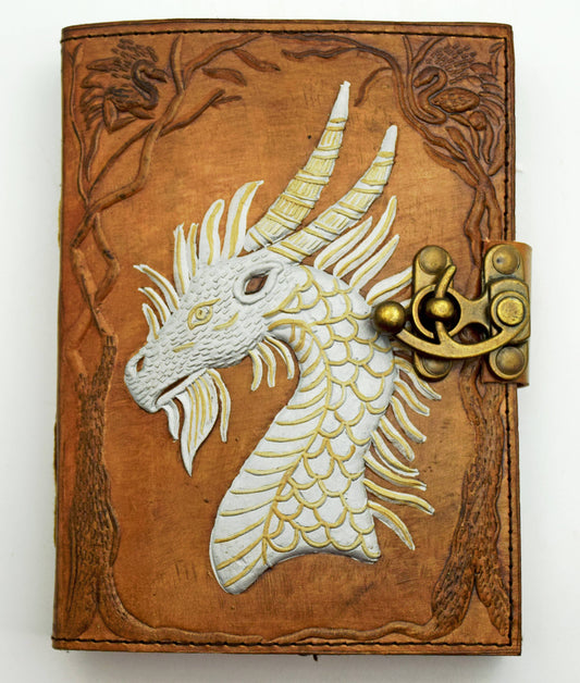 5 x 7 inch Two Tone Leather Embossed Dragon Journal