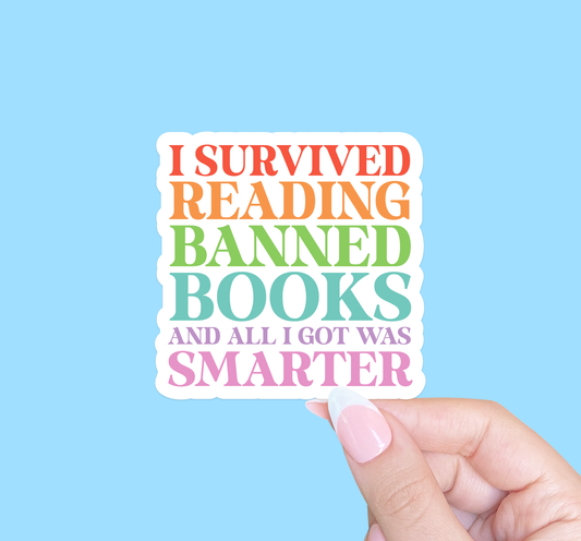 Banned books sticker, Bookish sticker, Sticker for readers